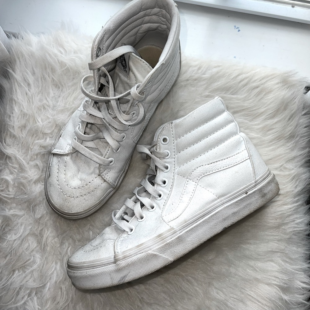 size 7, high top white Vans